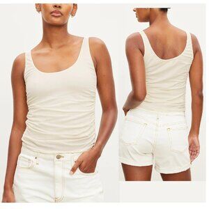 NWT $128 VELVET BY GRAHAM & SPENCER DRUCIE RUCHED TANK TOP W/SCOOP NECK SIZE S